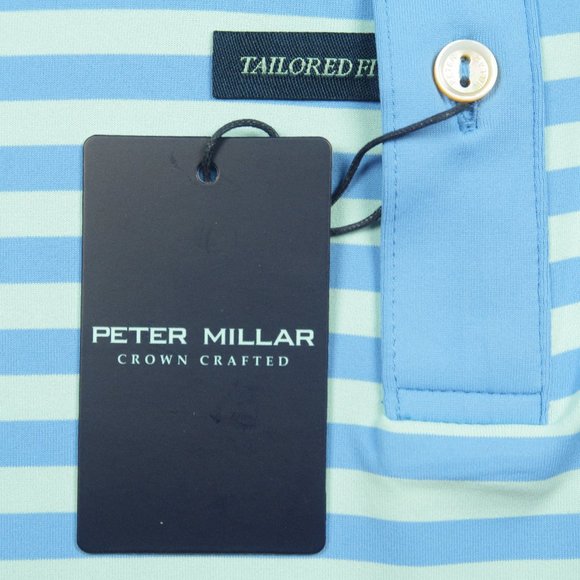 Peter Millar Crown Bass Performance Jersey Polo Shirt Baltic Blue Sea Sage 2XL - Picture 5 of 8